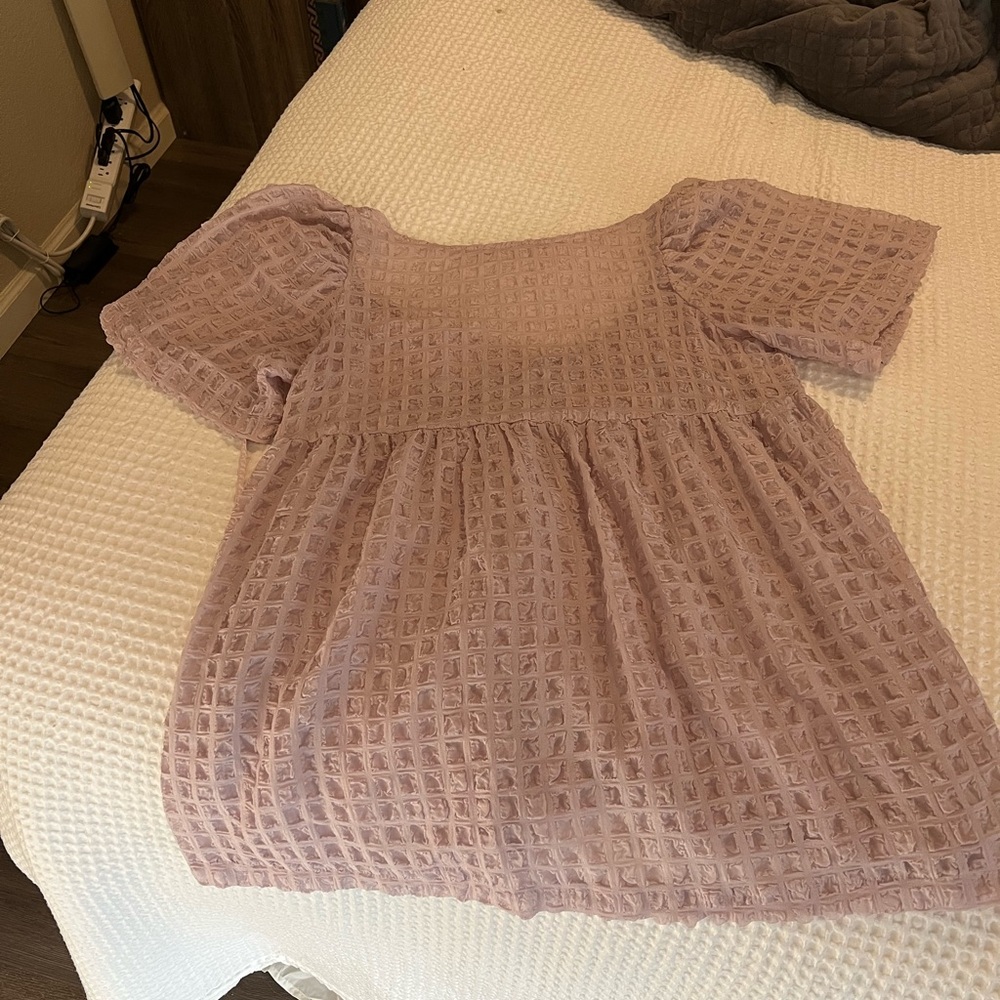 Large Urban Outfitters Purple Polyester Babydoll Blouse